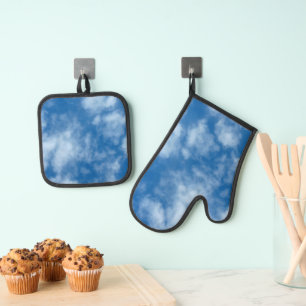 Set De Manoplas Cielo azul con fotografía de la naturaleza de las