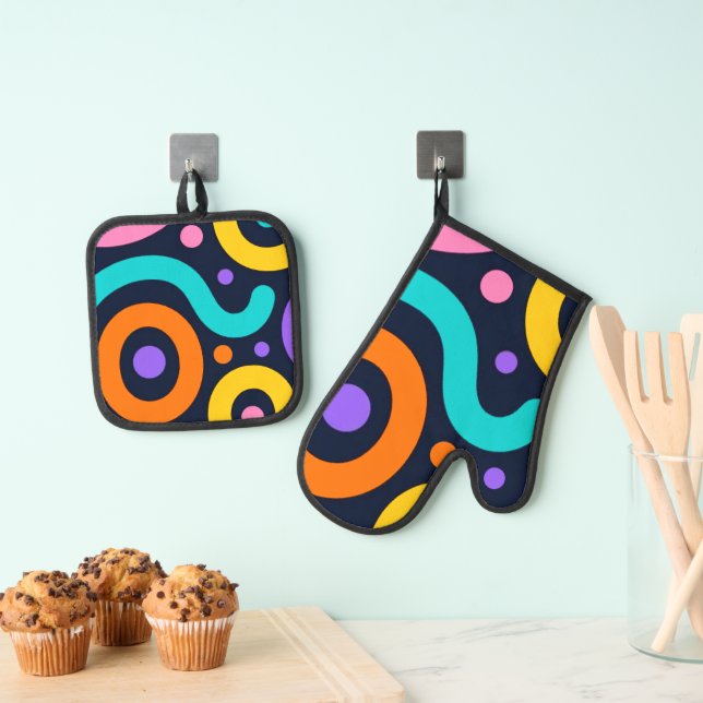 Set De Manoplas Círculos Geométricos en Negrita (Insitu (colgante))