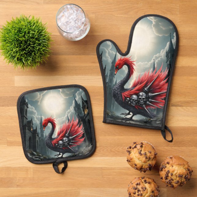 Set De Manoplas Cisne Catedral Carmesí. (De arriba hacia abajo)