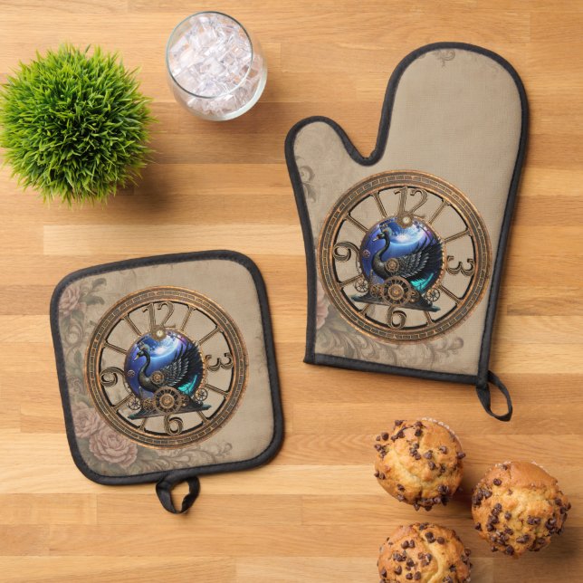 Set De Manoplas cisne negro de vapor con relojes y marchas. (De arriba hacia abajo)