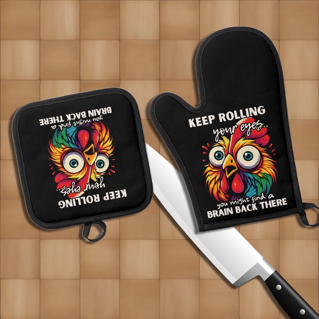 Set De Manoplas Cita divertida de pollo Rolling Eye (Subido por el creador)