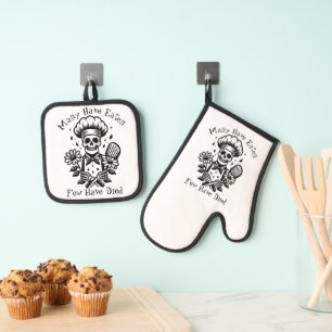 Set De Manoplas Citas divertidas Skeleton Cocina gótica de Hallowe