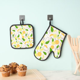 Set De Manoplas Cítricos gráficos. juego de manta de horno y porta
