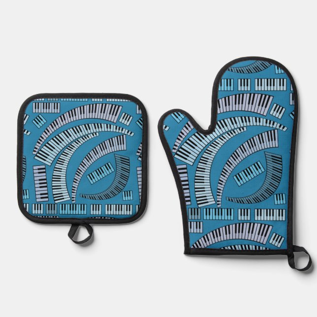 Set De Manoplas Claves de piano curvas (Anverso)