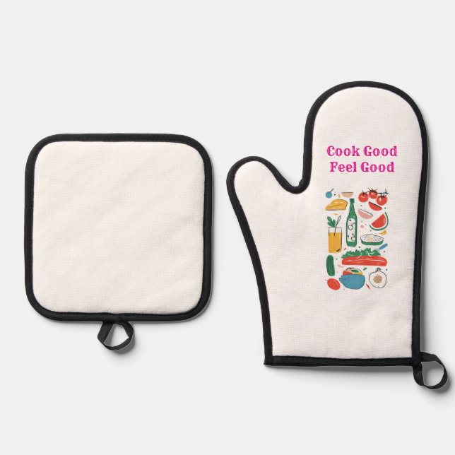 Set De Manoplas Cocina bien, siéntete bien  (Anverso)