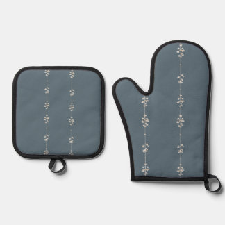 Set De Manoplas Cocina Botánica Azul de Casa de Campo 