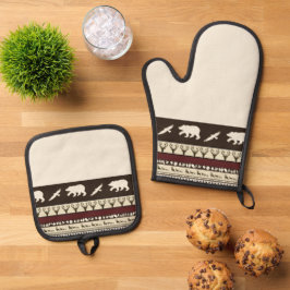 Set De Manoplas cocina de bosques de otoño