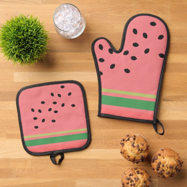 Set De Manoplas Cocina de frutas de la Cute Watermelon (De arriba hacia abajo)