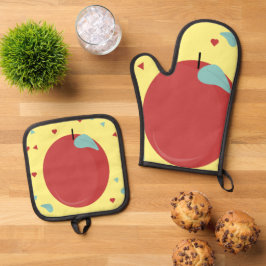 Set De Manoplas Cocina de Frutas de Manzana Moderna