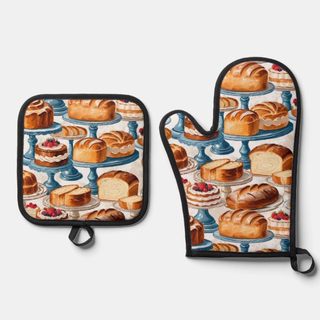 Set De Manoplas Cocina de Mesa: Panes y Tortas (Anverso)