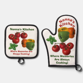 Set De Manoplas Cocina de Nonna Tema Italiano