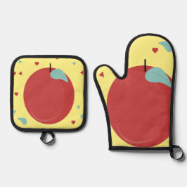 Set De Manoplas Cocina moderna de Apple Fruit