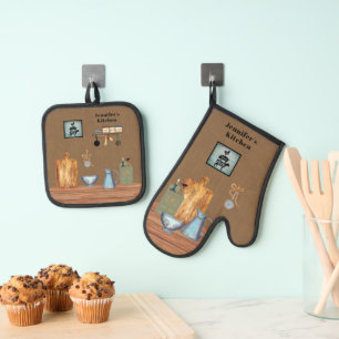 Set De Manoplas Cocina rural rústica personalizada