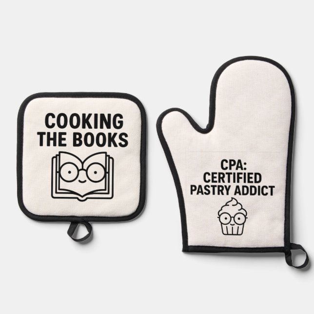 Set De Manoplas Cocinando los Libros - Juego de Palabras Contables (Anverso)