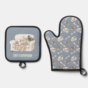 Set De Manoplas Colección Cozy Paws Plata Azul