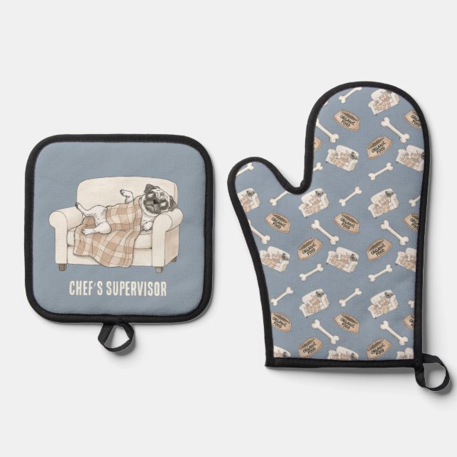 Set De Manoplas Colección Cozy Paws Plata Azul (Anverso)