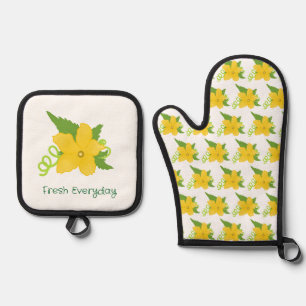 Set De Manoplas Colección Pickle & Fresh con estampado