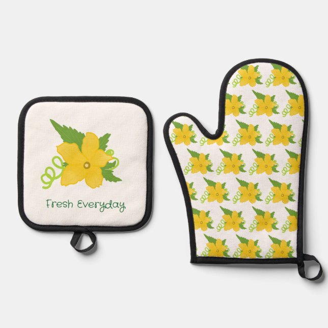 Set De Manoplas Colección Pickle & Fresh con estampado (Anverso)