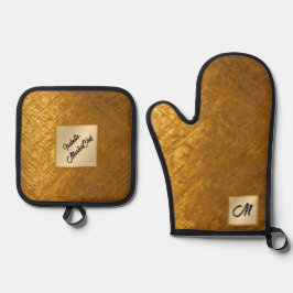 Set De Manoplas Colección popular de arte negro dorado