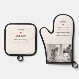 Set De Manoplas Collage de fotos blanco y negro personalizado -