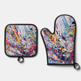 Set De Manoplas Color Abstract Splatters