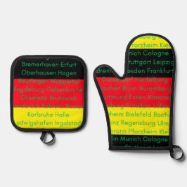 Set De Manoplas Colores de bandera alemanes con ciudades