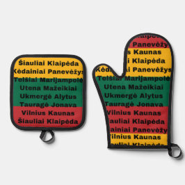 Set De Manoplas Colores de bandera lituana con ciudades