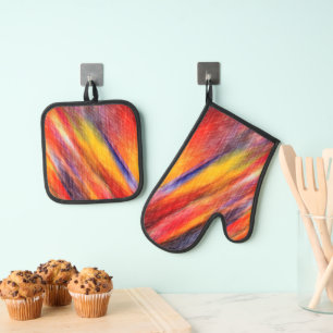 Set De Manoplas Colores del atardecer Resumen Oven Mitt & Pot Hold