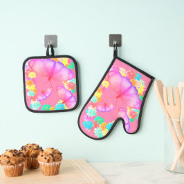 Set De Manoplas Colorful Butterfly Floral Dream