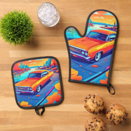 Set De Manoplas Colorido diseño clásico del viaje