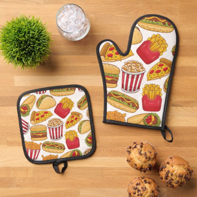 Set De Manoplas Comida Rápida    (De arriba hacia abajo)