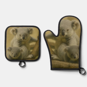Set De Manoplas Compañeros Koala - Impresión de arte de vida silve