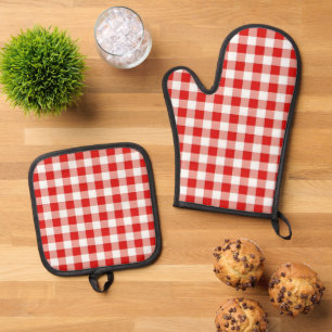 Set De Manoplas Comprobador rojo y blanco