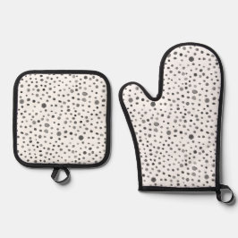 Set De Manoplas Confeti de Carbón Puntos de Acuarela
