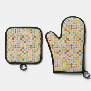 Set De Manoplas CONJUNTO DE ALMACENAMIENTO DE Horno MOSAICO Y CINT