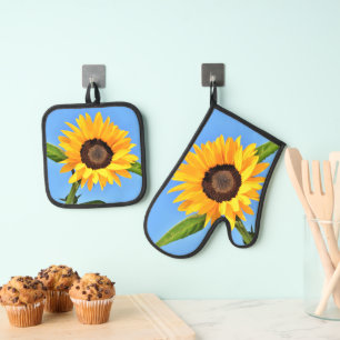 Set De Manoplas Conjunto de portaobjetos de hormigón de girasol am