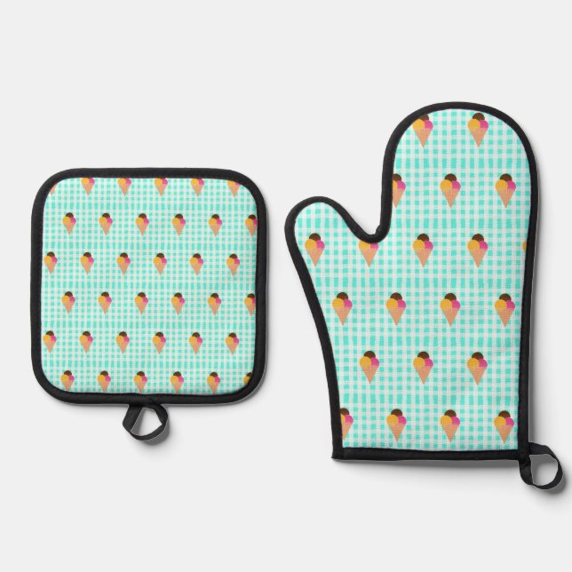 Set De Manoplas cono de gofre de helado (Anverso)