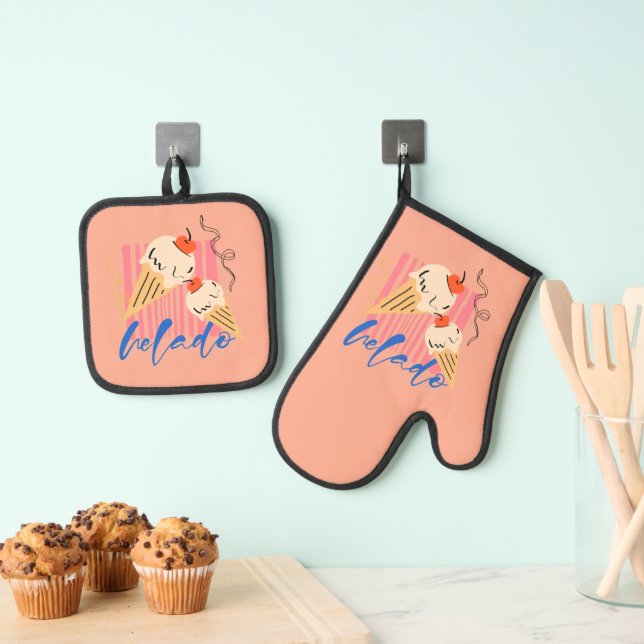 Set De Manoplas Conos de helado italianos retro (Insitu (colgante))