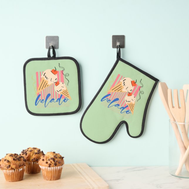 Set De Manoplas Conos de helado italianos retro (Insitu (colgante))
