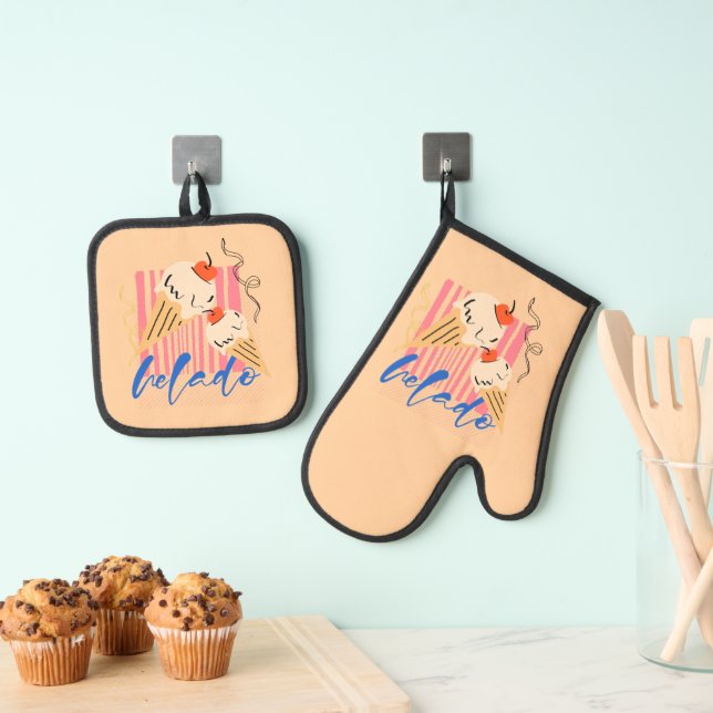 Set De Manoplas Conos de helado italianos retro (Insitu (colgante))