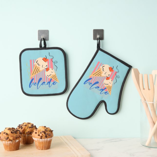 Set De Manoplas Conos de helado italianos retro (Insitu (colgante))