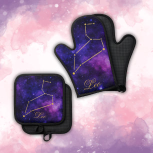 Set De Manoplas Constelación de León de Oro en Galaxia Oscura  