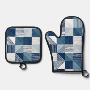 Set De Manoplas Controles geométricos modernos con líneas en azul