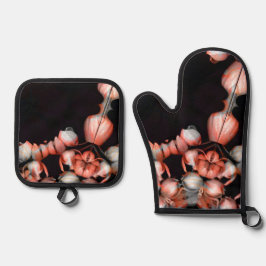 Set De Manoplas Corazón blanco negro de sol