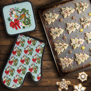 Set De Manoplas Corona de Navidad de dragón chino de fantasía