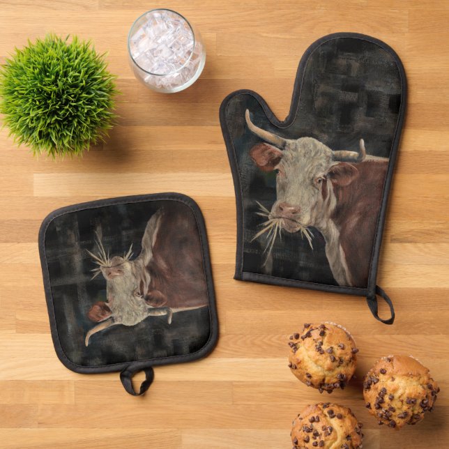 Set De Manoplas Cow Painting (De arriba hacia abajo)