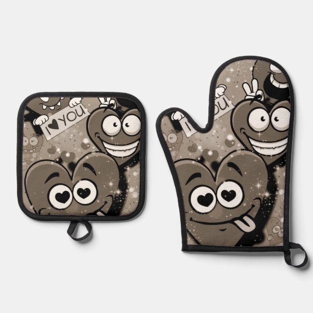 Set De Manoplas Crazy Hearts (Anverso)