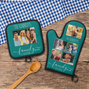 Set De Manoplas Crea tu propia Colage de 6 Fotos Nombre de Familia