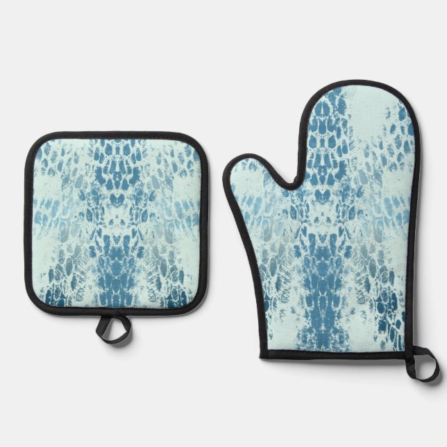 Set De Manoplas Creación de pieles de serpiente turquesa (Anverso)