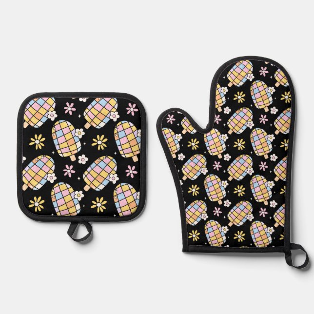 Set De Manoplas Crema de hielo floral dulce - Modelo de verano cap (Anverso)